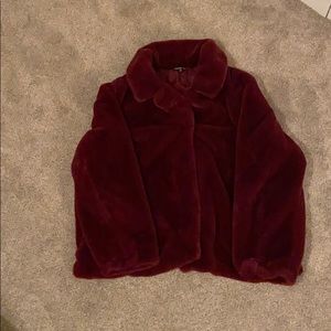 Charlotte-russe - Burgundy faux fur coat